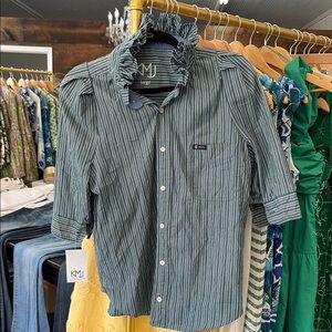 Women’s Green Striped Shirt